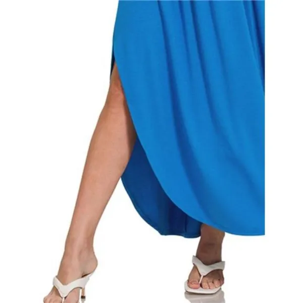 Zenana Smocked Waist‎ Side Slit Maxi Skirt With Pockets - Image 3