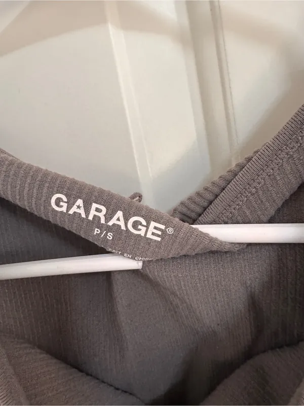 Garage Chocolate Brown Ribbed Crop Tank - Image 2