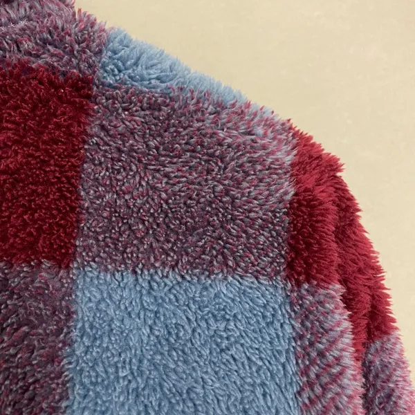 Eddie Bauer Pullover Jacket Plaid Faux Fur Fleece Size Small Sweatshirt Women‎ - Image 10