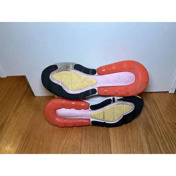 Nike Air Max 270 Shoes Womens Size 10 White Yellow Orange Running FZ3624-100 - Image 7