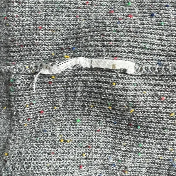 Loft Sweater Top‎ Women L Grey Speckled Ribbed Knit Crew Neck Preppy Lightweight - Image 11