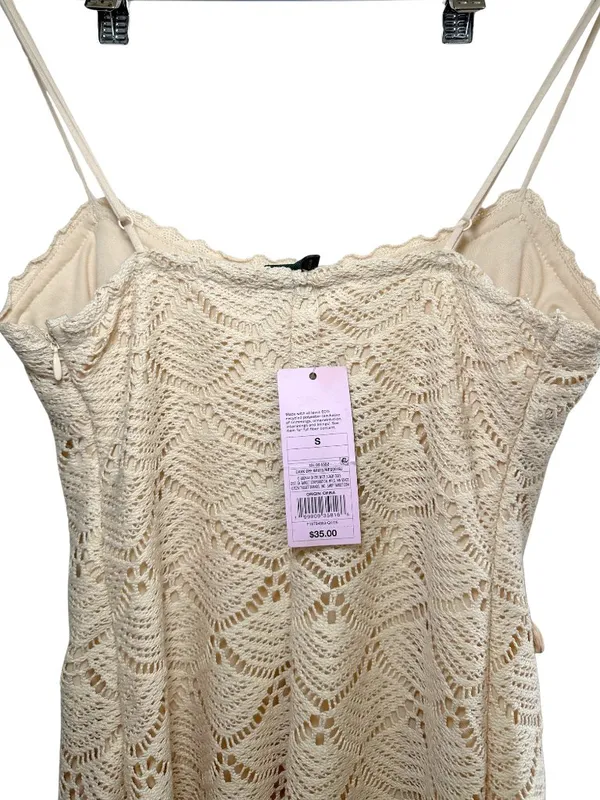 Wild Fable Crochet Mini Dress Cream Shell Detail Small NWT - Image 7