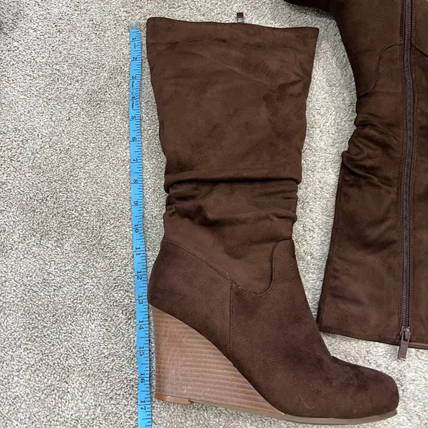 Journee Collection Size 8.5 Brown Haze Knee High Boots - Image 4