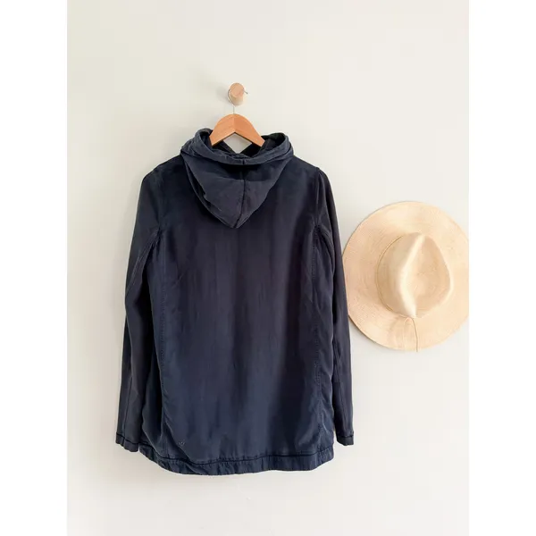 Lululemon | Blissed Out Wrap Hooded Tencel Jacket Navy | Sz 6 - Image 5