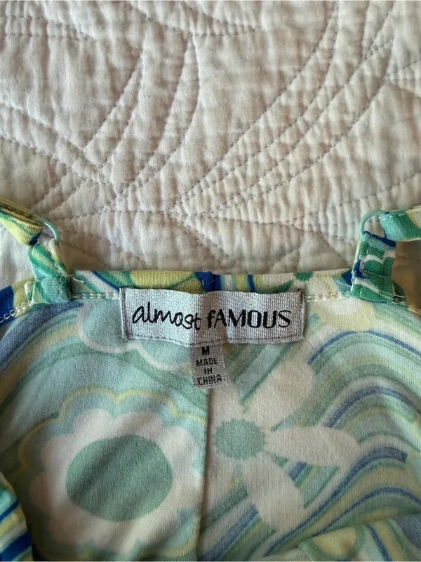 Almost Famous Blue and Green Floral One-Piece - Image 6