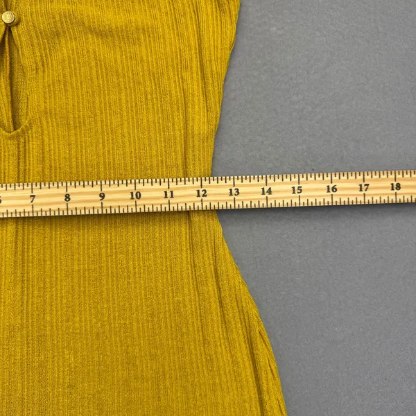 Reformation Ribbed Maxi Dress Mustard Yellow Keyhole Cutout Sleeveless Size M - Image 5