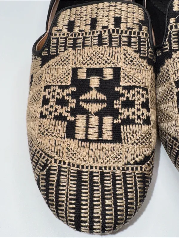 LATIGO For Anthropologie ‘Alba’ Embroidered d’Orsay Loafer Flats Women’s 8 Boho - Image 5