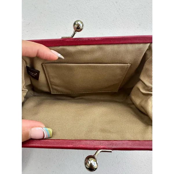 Vintage Y2K RARE Coach Soho Leather Framed Kisslock Clutch Wristlet Bag Pouch - Image 5