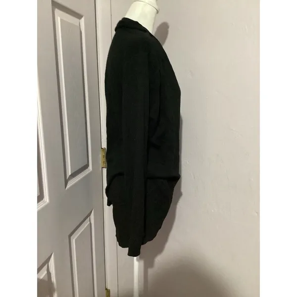 Dreamers Black Open Front Cardigan Cotton Blend Long Sleeve M - Image 2