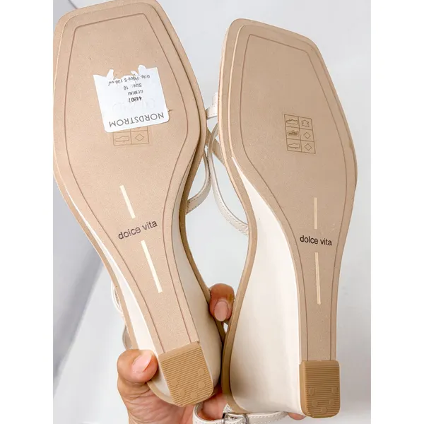 Dolce Vita Gemini Ivory Leather Strappy Wedge Heel Sandals NEW Size 10 MSRP $130 - Image 8