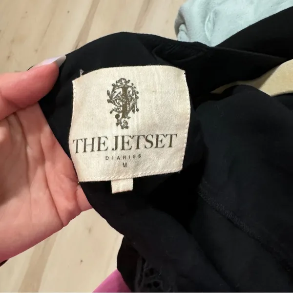 The Jetset diaries eyelet embroidered tank top blouse layered lace round swing - Image 3