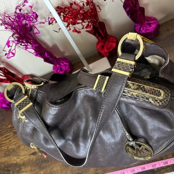 MICHAEL KORS Brown Matilda Shoulder Tote - Image 4