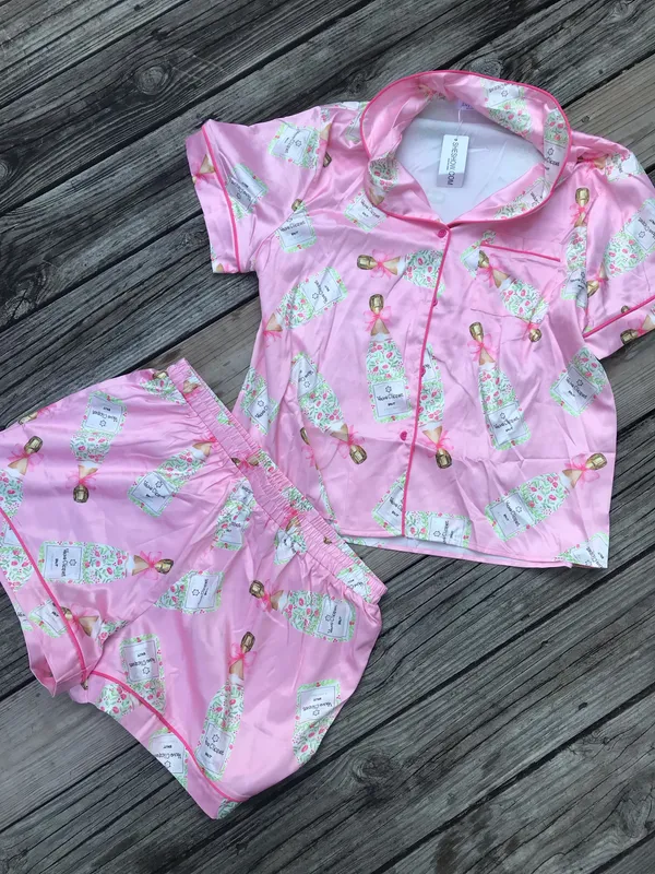 NWT SheShow Champagne Bow Pajama Set Sz L - Image 3