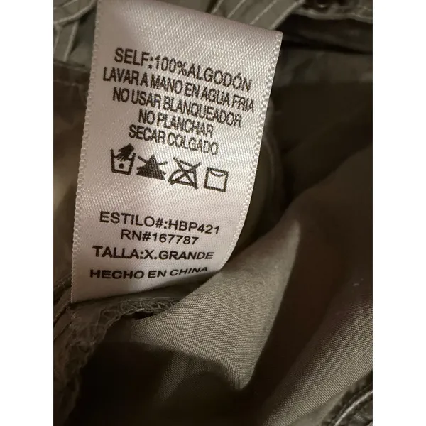 Hunter & Brown Cargo Overalls Womens XL Olive Green Wide Leg Cotton HBP421 - Image 8