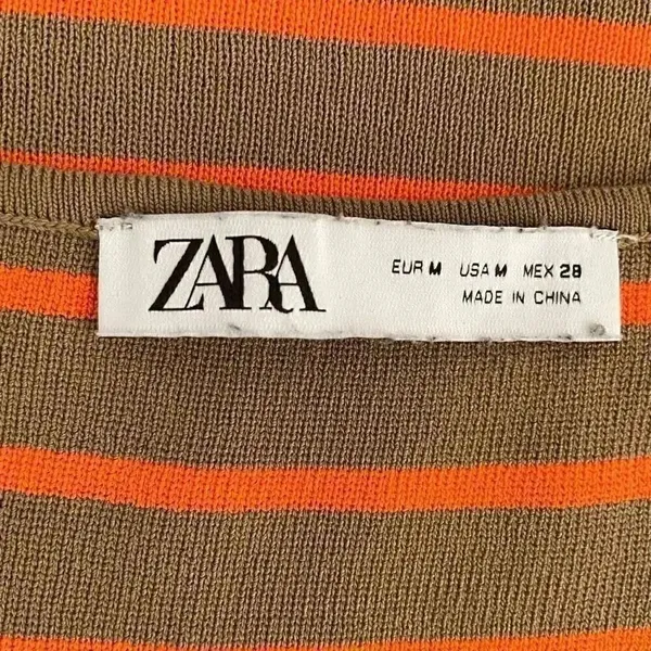 Zara Womens Brown Orange Viscose Stripes Knit Layering Tank Top SZ M # 1168 - Image 8