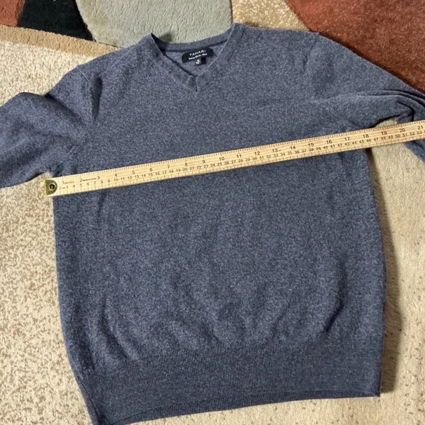 Tahari Italian Merino Wool Sweater Womens M Gray Old Money Preppy Academic - Image 3