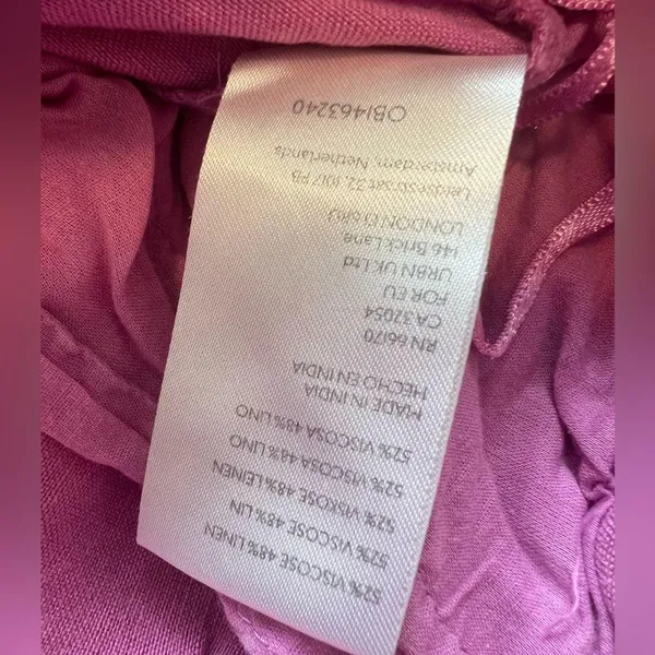 Free People Mirella Linen Blend Drawstring Shorts, Pink Plum, Size Medium - Image 6
