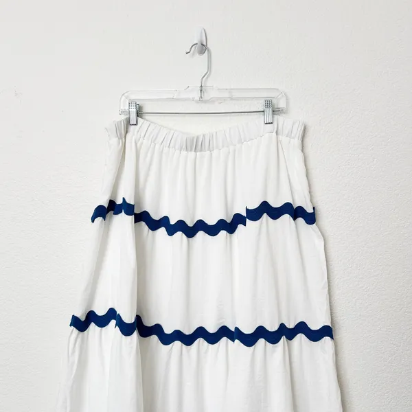 [PrettyGarden] White Blue Matching Set Crop Tank Maxi Skirt Summer NWOT Size XXL - Image 14