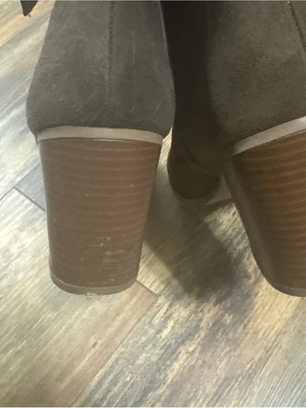 American Eagle Boots Women’s Ankle Booties Brown Side Zip Casual Block Heels 10 - Image 6
