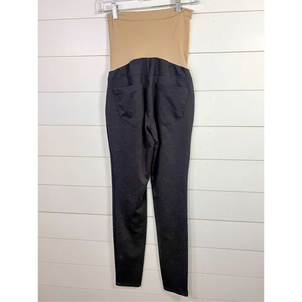 Motherhood Maternity Women's Heather Stretch Leggings Gray Tan Size Small - Image 6