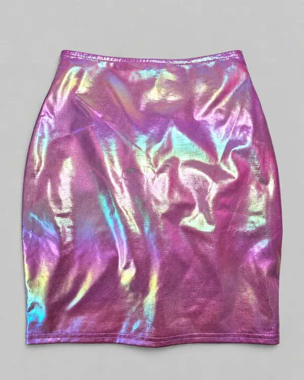 Iridescent Holographic Mini Skirt - Image 2