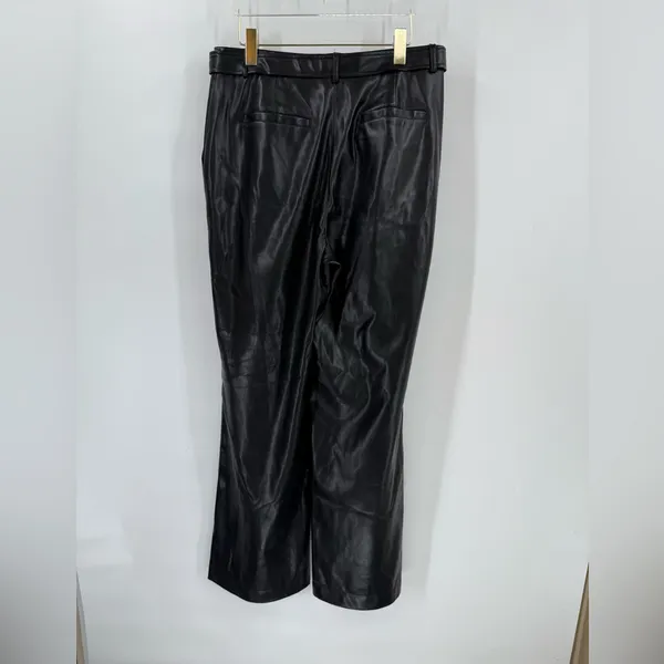 7 for all mankind faux leather wide leg pants‎ size large - Image 3