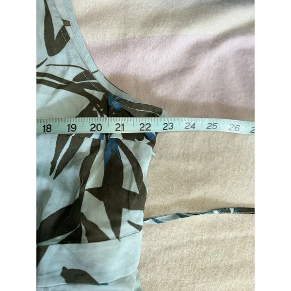 Motherhood Maternity NWT Blue/Blk Floral Sleeveless Blouse Size XL Tie Waist Side Zip - Image 8