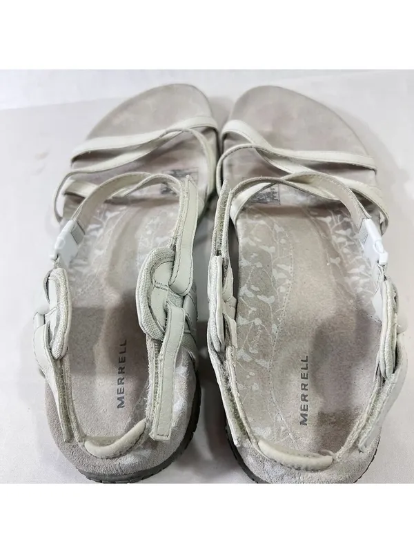 Merrell Sandals Womens 10 San Remo Strappy White Leather Casual Open Toe Hiking - Image 4