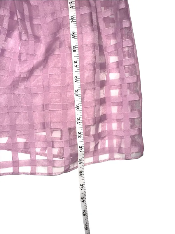 NWT English Factory Gridded Puff Sleeve Organza Babydoll Mini Dress SMALL - Image 8