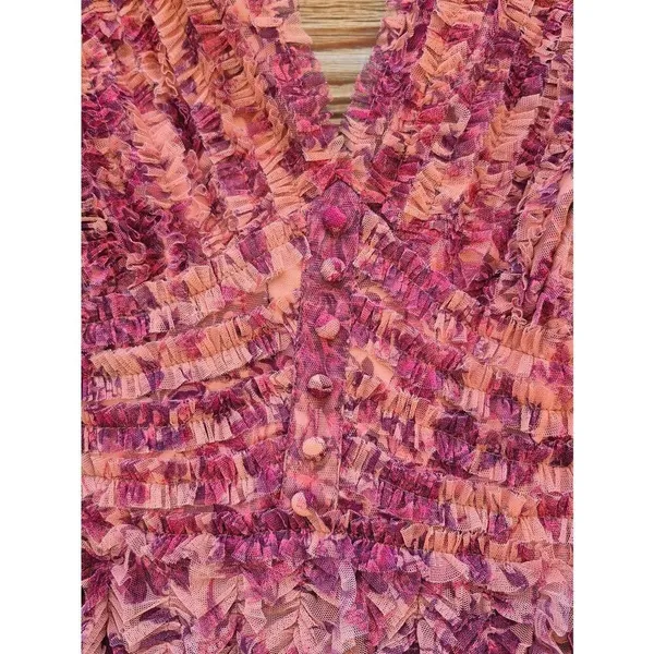 NWT Mac Duggal 8013 V-Neck Ruffled Mesh Dress Size 8 - Image 12