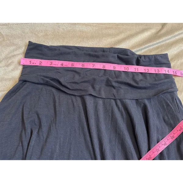 J. Crew Med. Midi Skirt Gray Cotton Modal Stretch Foldover Minimalist - Image 8