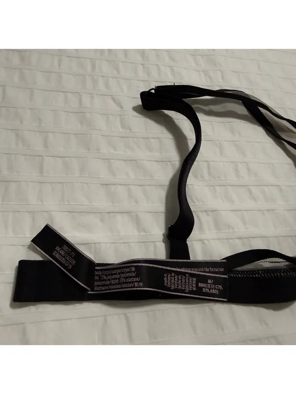 Victoria's Secret Unlined Bralette Sz M Medium Black With Nude Mesh - Image 5