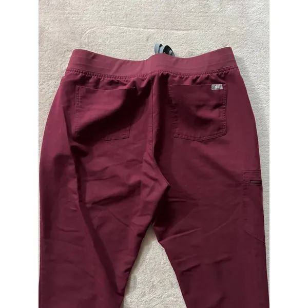 FIGS Catarina Jogger Scrub Pants‎ Zipper Pockets Burgundy Medical Size L - Image 5