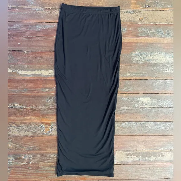 Naked Wardrobe The Hourglass Bare Double-Lined Black Pencil Maxi Skirt Sz S💚🎀 - Image 3
