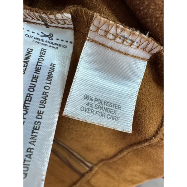 Relativity‎ S Brown Faux Suede Drape Open Front Jacket Women's Lightweight Boho - Image 4