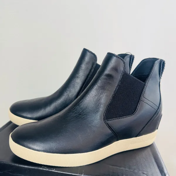 Sorel Out N About Wedge Leather Bootie, Ankle Boots Black, Size 9.5‎ NWT - Image 14