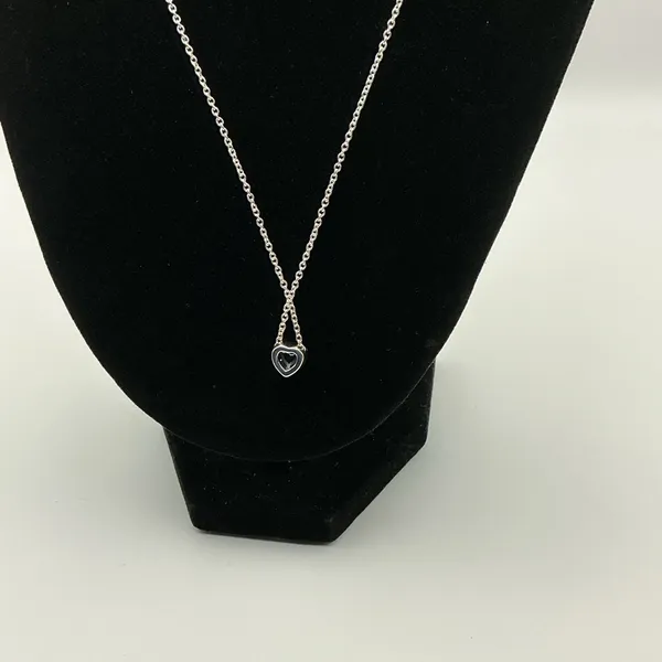 Pandora Blue Heart Halo Necklace Sterling Silver S925 ALE - Image 3