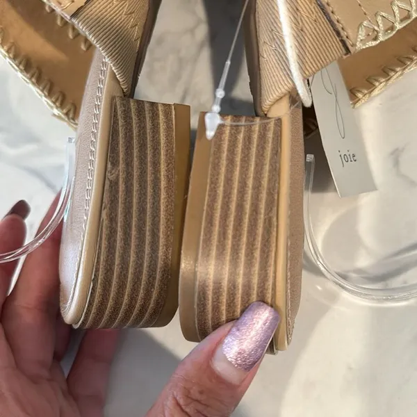 JOIE CHIARA SANDALS SLIP ON nude slight heel bohemian festival neutral size 8 - Image 8