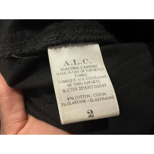 ALC Zipper Pants Flare Black High Rise Adjustable‎ Button Grunge Women's Size 2 - Image 6