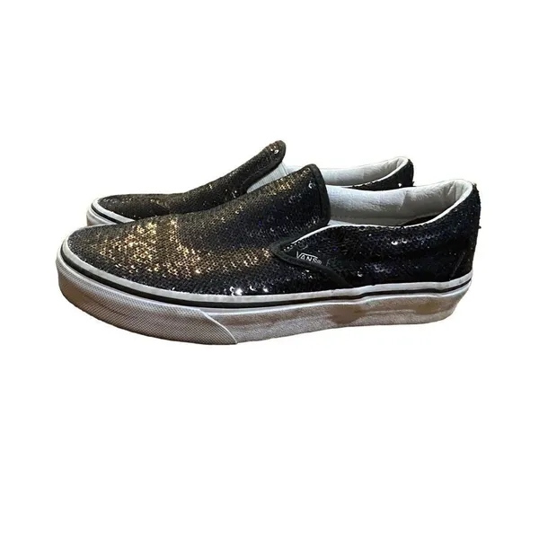 VANS OTW Black Sequin Slip On Skating Casual Shoes Sneakers Women's 5.5‎ - Image 3