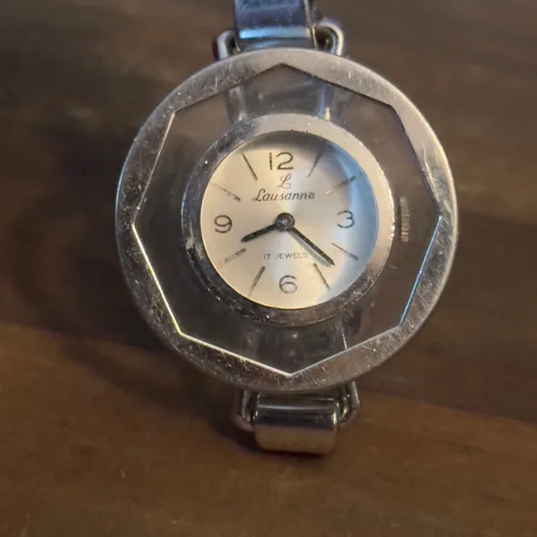 Vintage Lausanne 17 jewels silver hexagon watch - Image 6