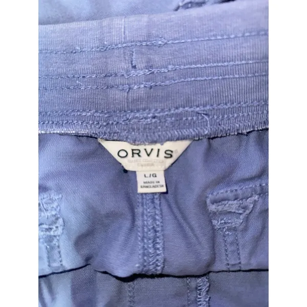 Orvis Women's Blue Shorts Drawstring with Pockets Cotton Lyocell Size‎ Large - Image 8