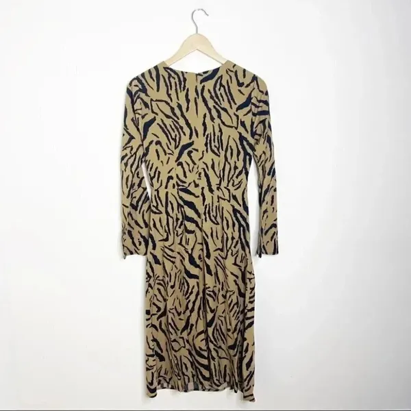 Lulus On the Prowl Tiger Print Long Sleeve Midi Dress Brown Black Size S - Image 11