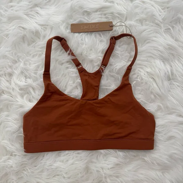 Skims Fits Everybody Racerback Bralette Bronze Size XXS BR-SCN-1712 - Image 2