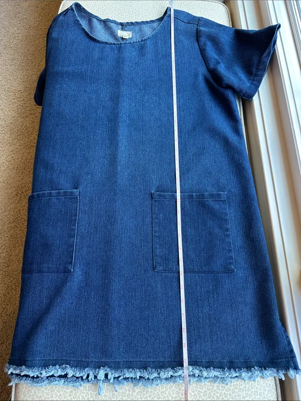 NWOT Urban Renewal Denim Short Sleeve Tunic Dress with Front Pockets SIZE S - Image 9