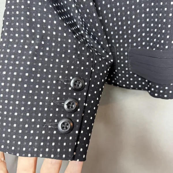 Cabi Polka Dot Jacket Black White Stretch 3/4 Sleeve Jacket Blazer Size 8 - Image 7
