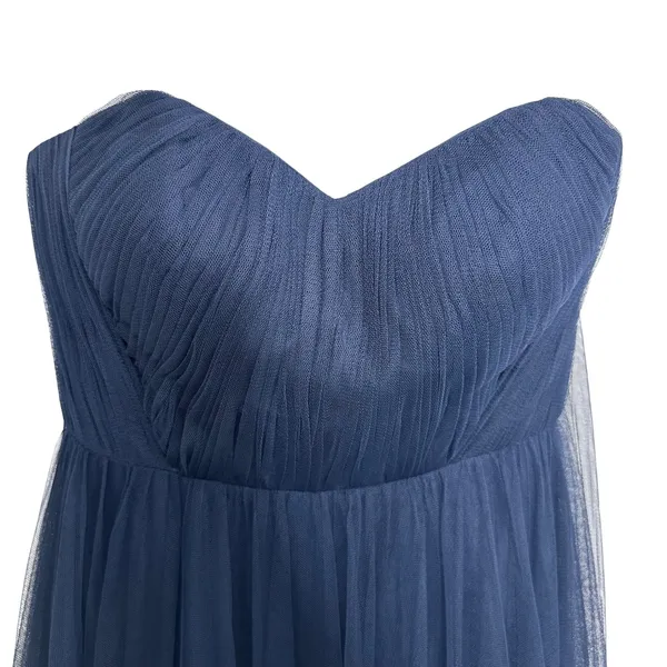 Revelry navy blue strapless chiffon tule maxi dress bridesmaid formal gown 8‎ - Image 3