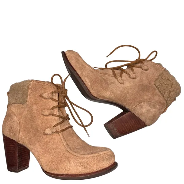 Ugg Analise Suede Lace Up Booties Boots Shoes 6.5 - Image 9