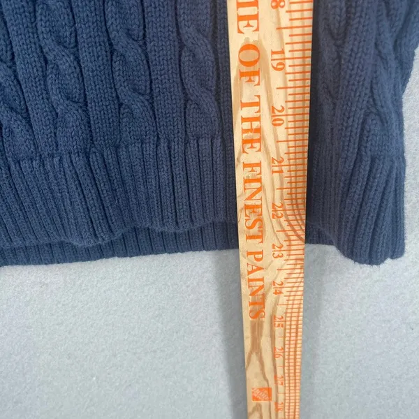 LL Bean Cable Knit Sweater Womens *XS/Small Blue Crewneck Fall Winter Preppy - Image 4