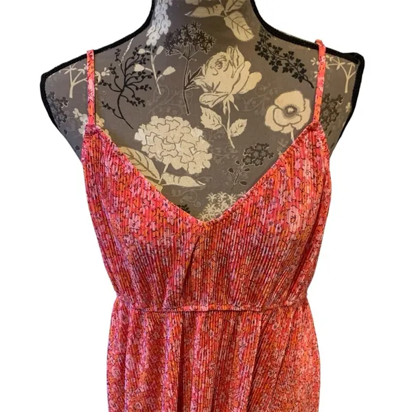 BEACHSISSI Coral Red Floral Spaghetti Strap Dress size XL - Image 3